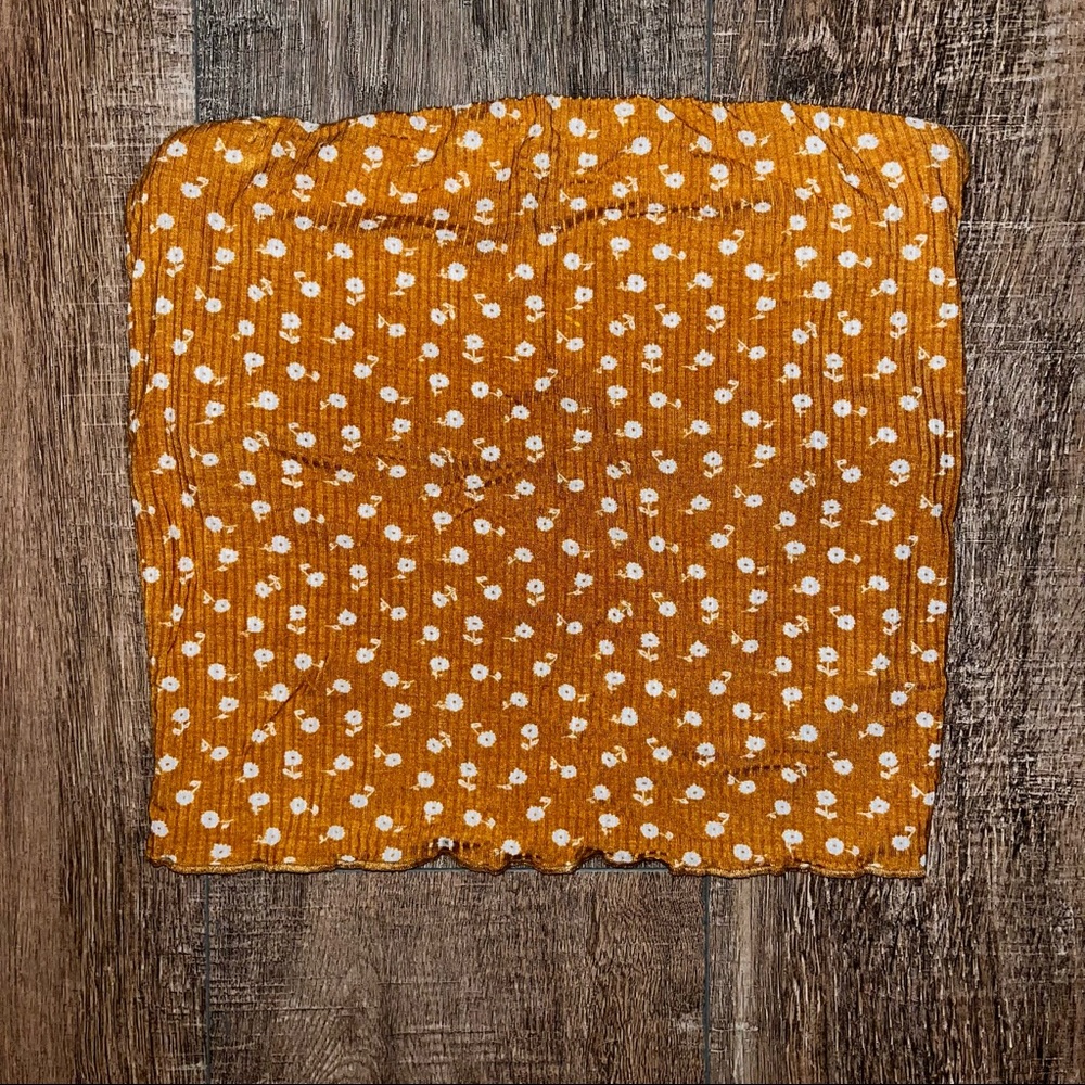 Pacsun Yellow Floral Tube Top